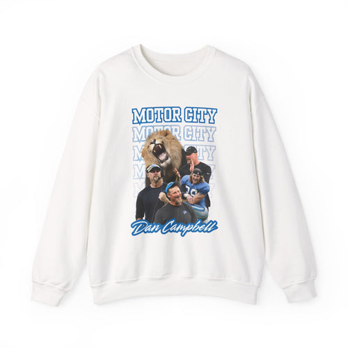 Detroit Football Coach Energy Crewneck Sweatshirt | Motor City Campbell Game Day Crewneck