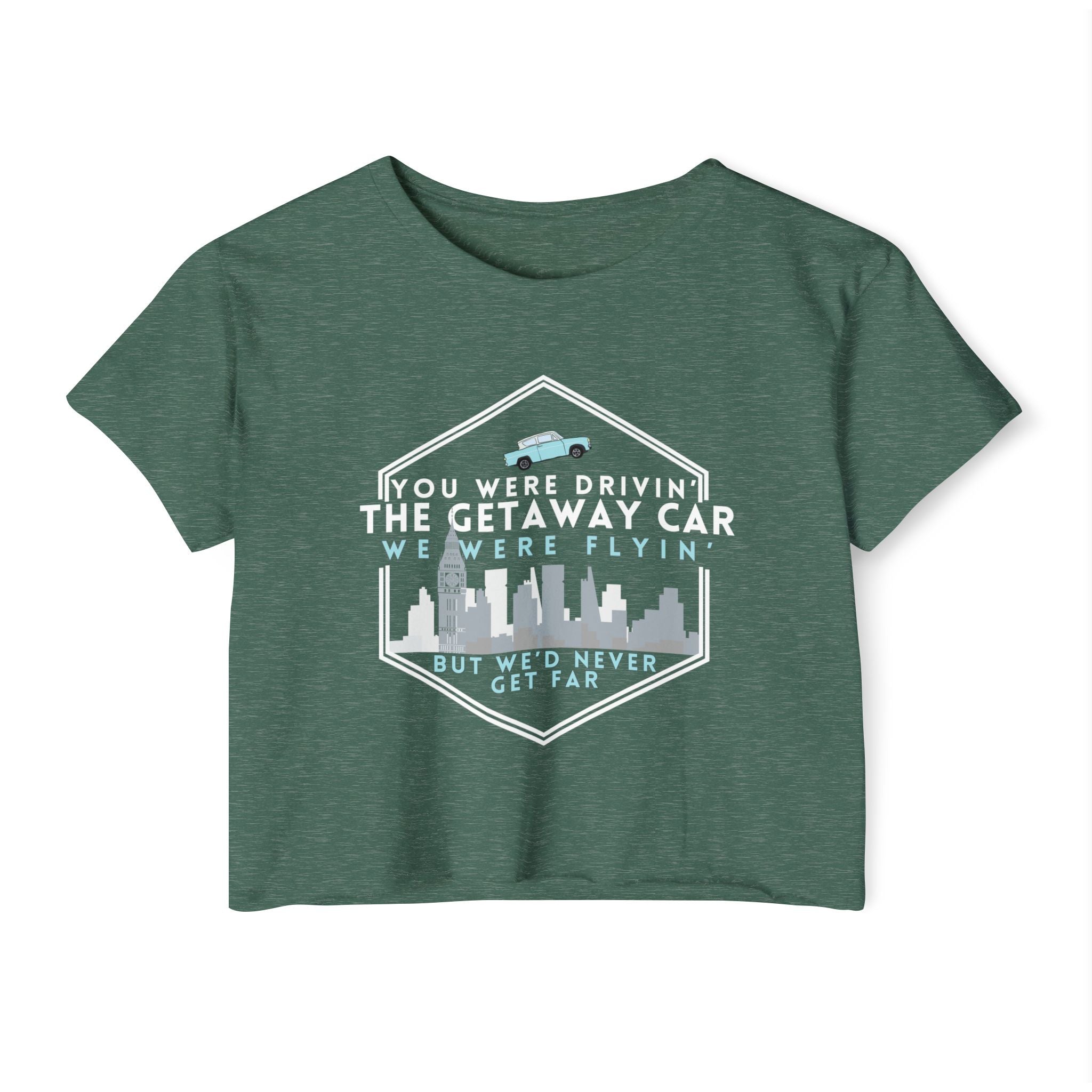 Getaway Magical Ford Anglia Car Crop Top