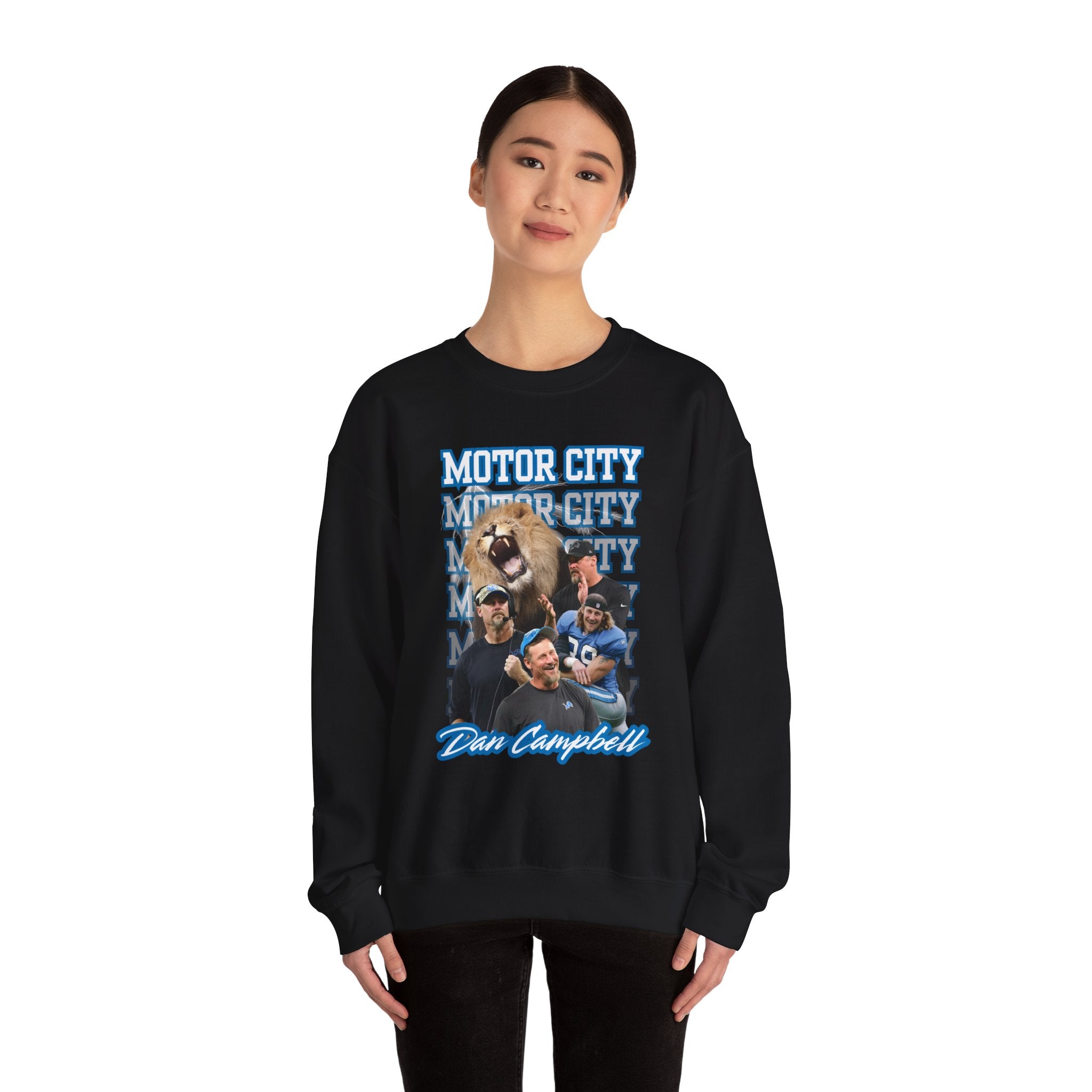 Detroit Football Coach Energy Crewneck Sweatshirt | Motor City Campbell Game Day Crewneck