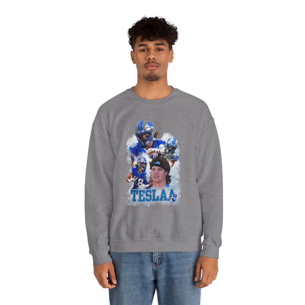Detroit Football Game Day Receiver Sweatshirt | TeSlaa Crewneck for Fans