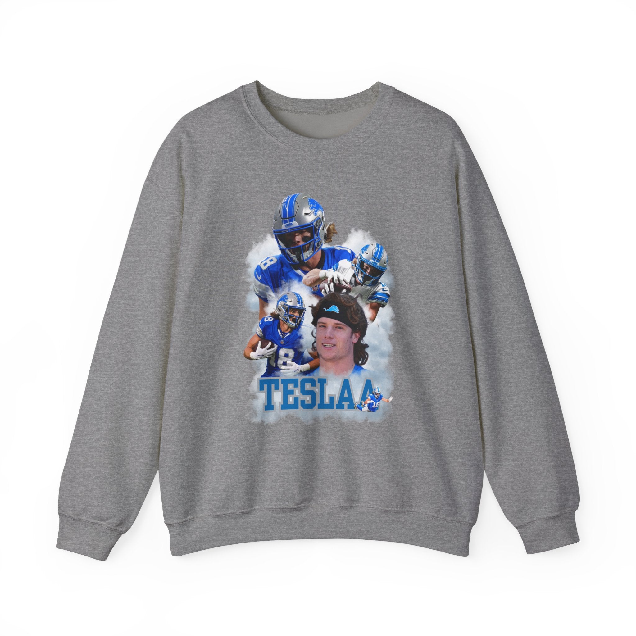 Detroit Football Game Day Receiver Sweatshirt | TeSlaa Crewneck for Fans