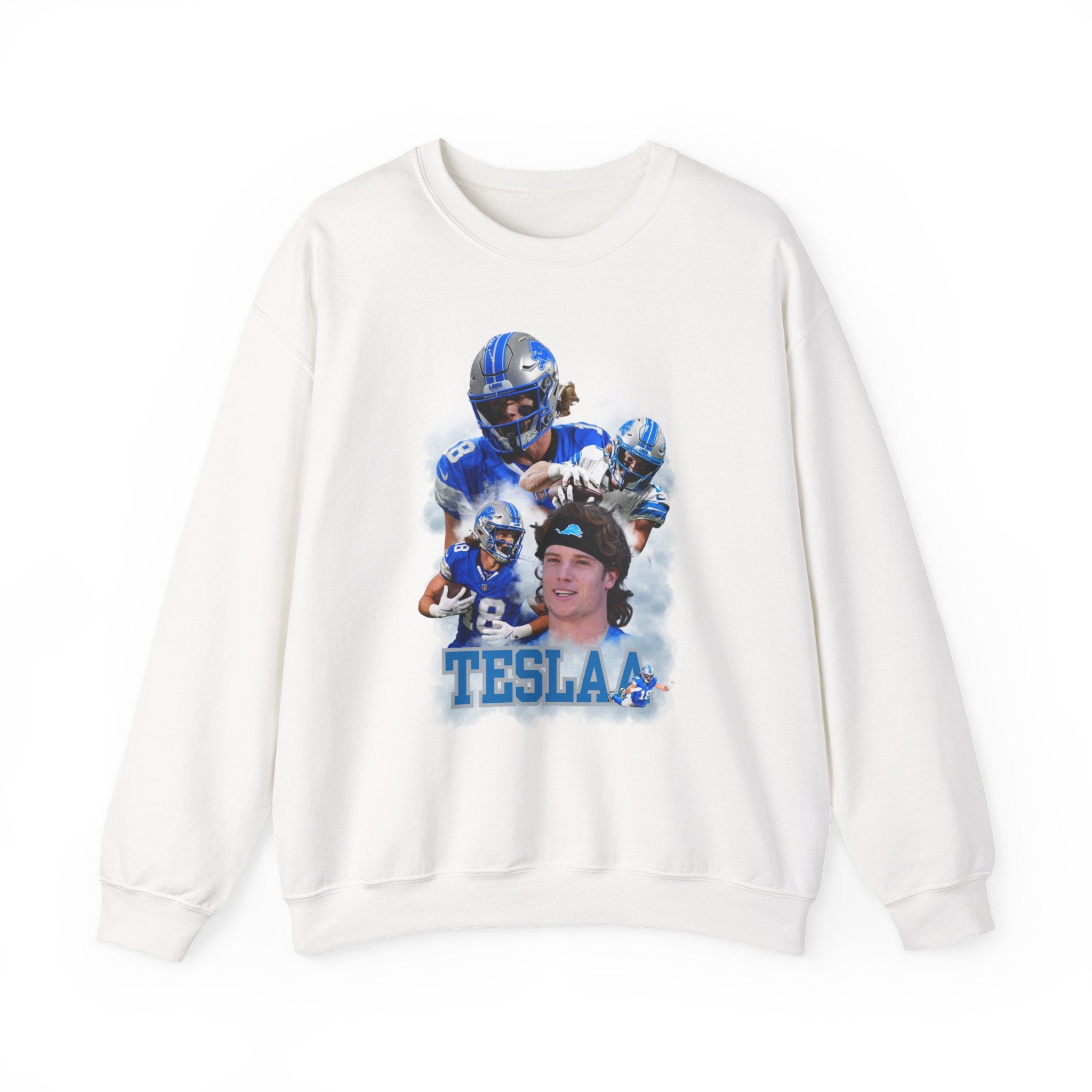 Detroit Football Game Day Receiver Sweatshirt | TeSlaa Crewneck for Fans
