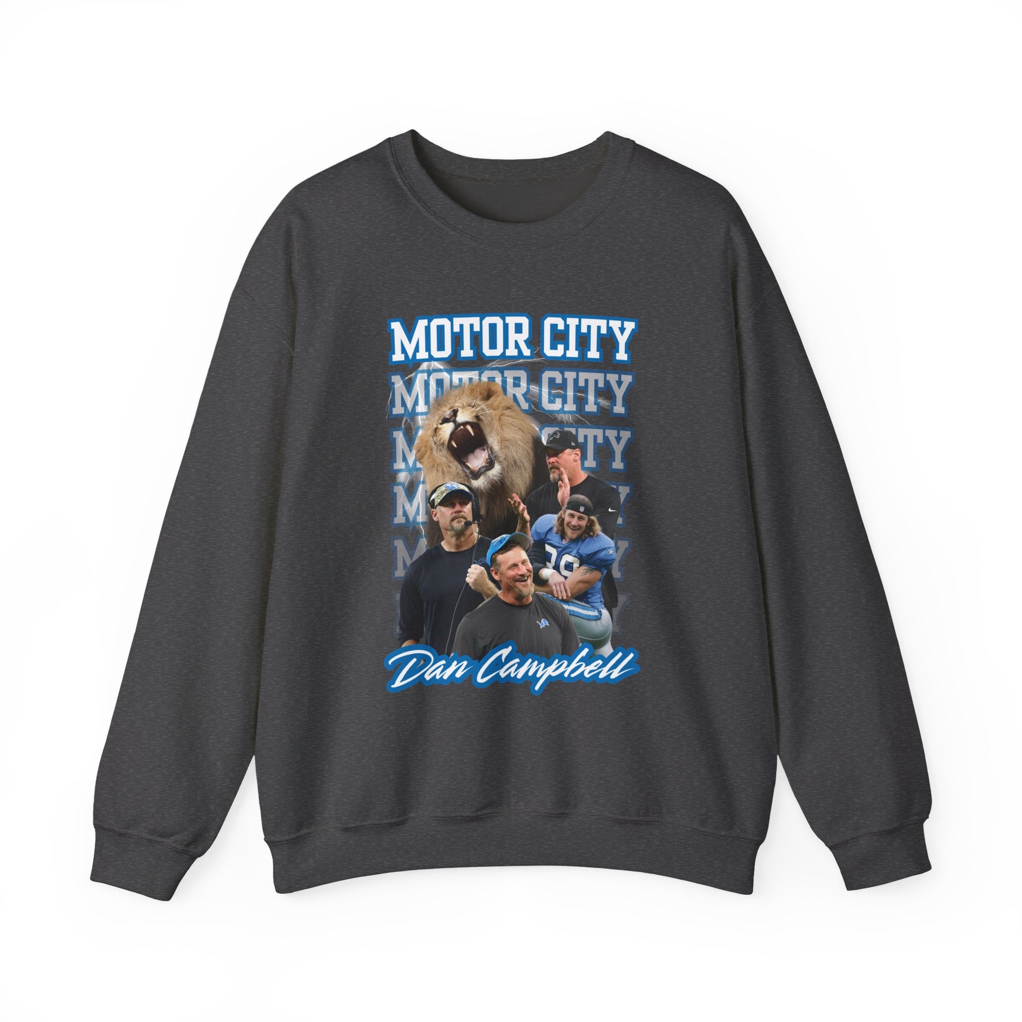 Detroit Football Coach Energy Crewneck Sweatshirt | Motor City Campbell Game Day Crewneck