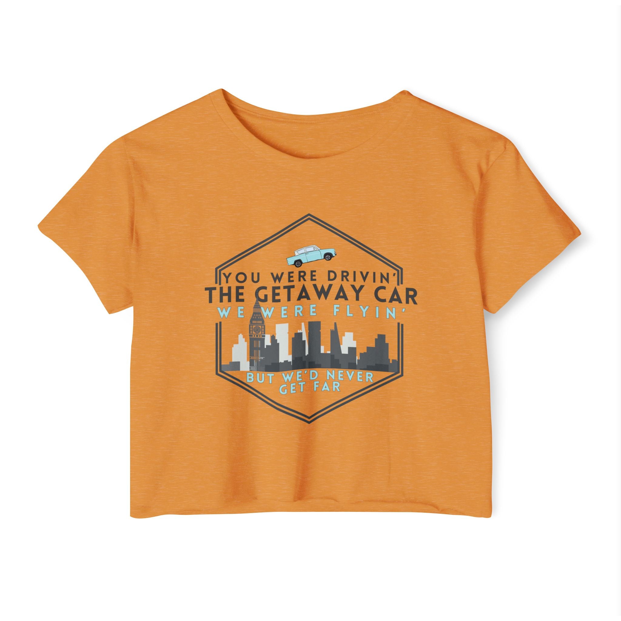 Getaway Magical Ford Anglia Car Crop Top