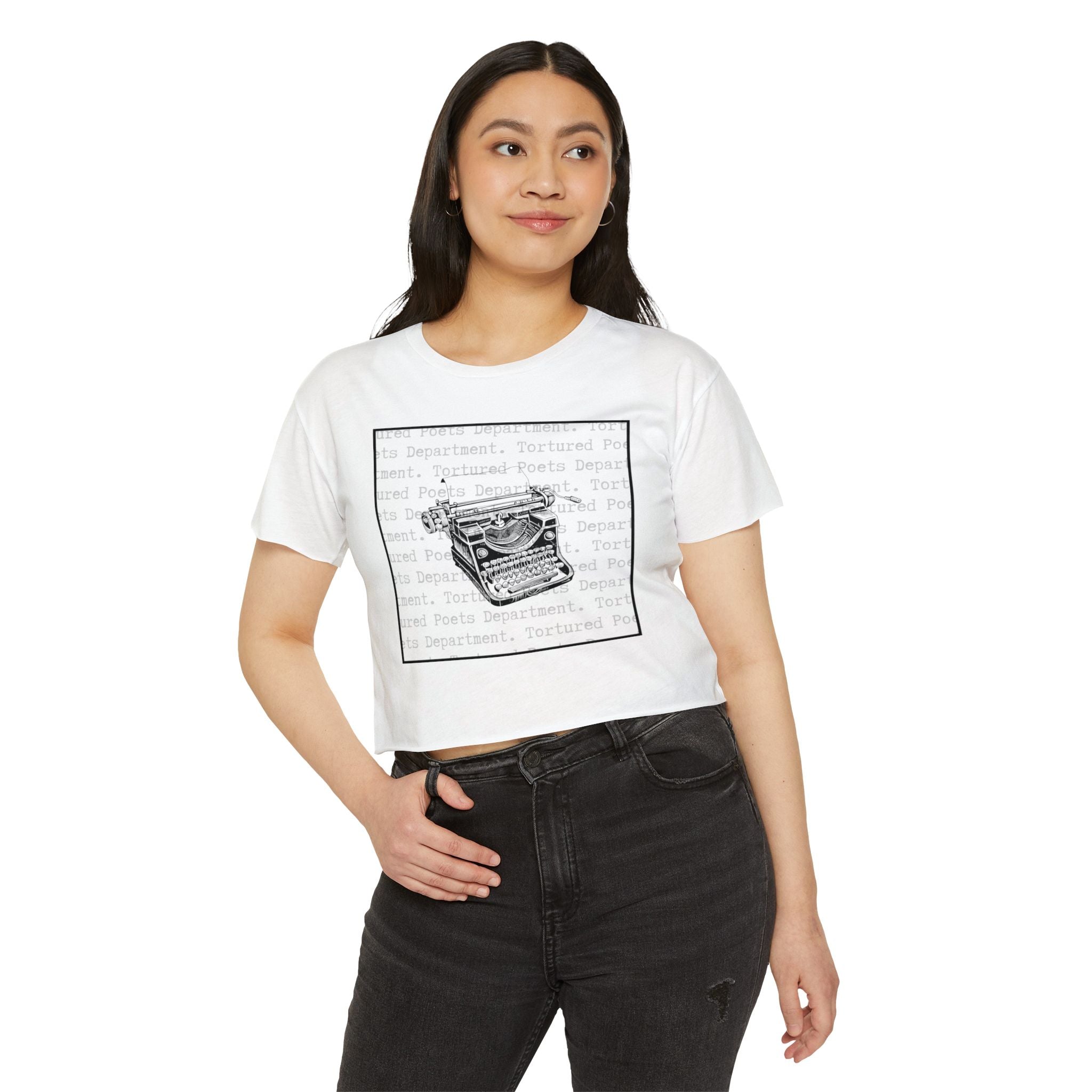 Typewriter Poetry Women's Crop Top | Empowered Feminine Fashion