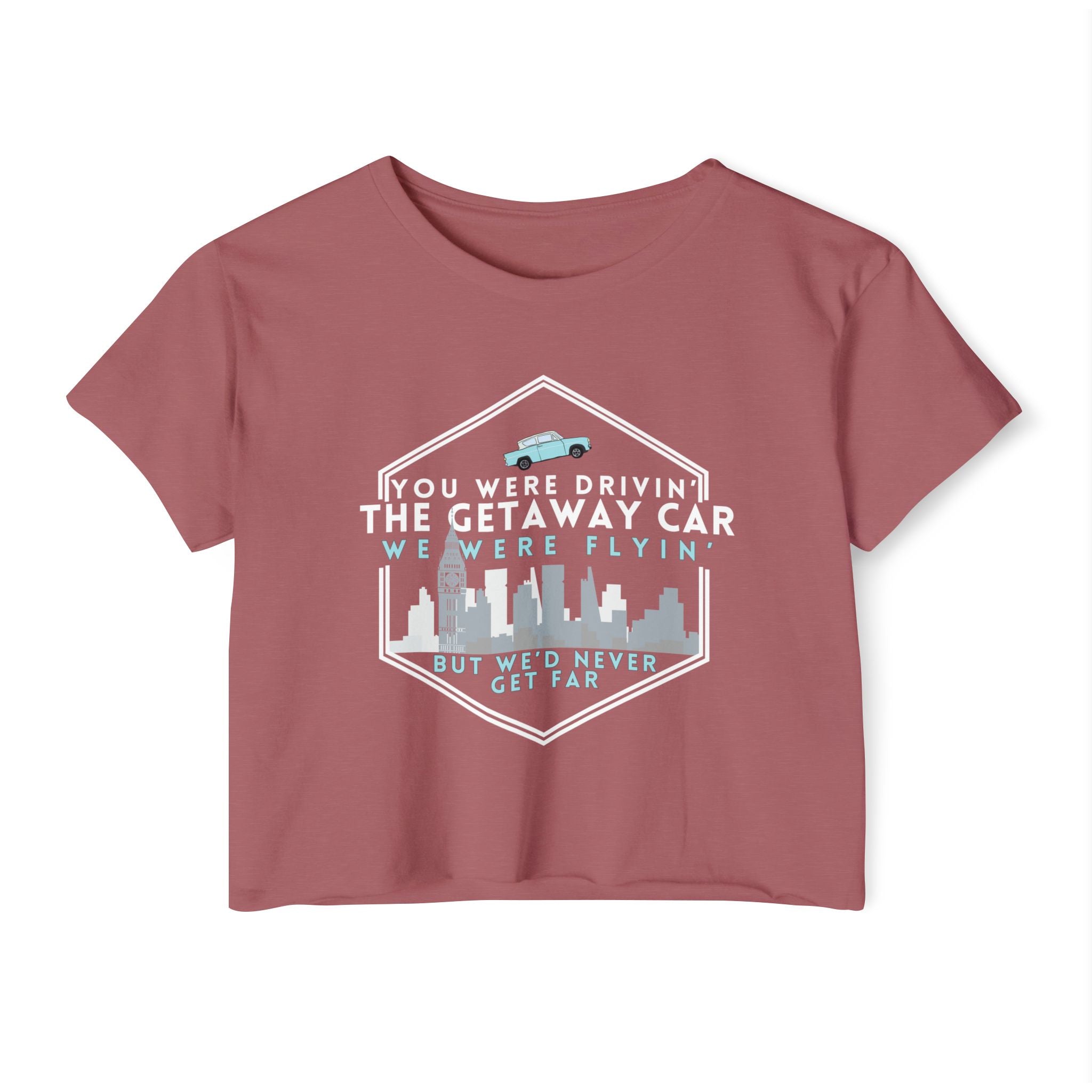 Getaway Magical Ford Anglia Car Crop Top