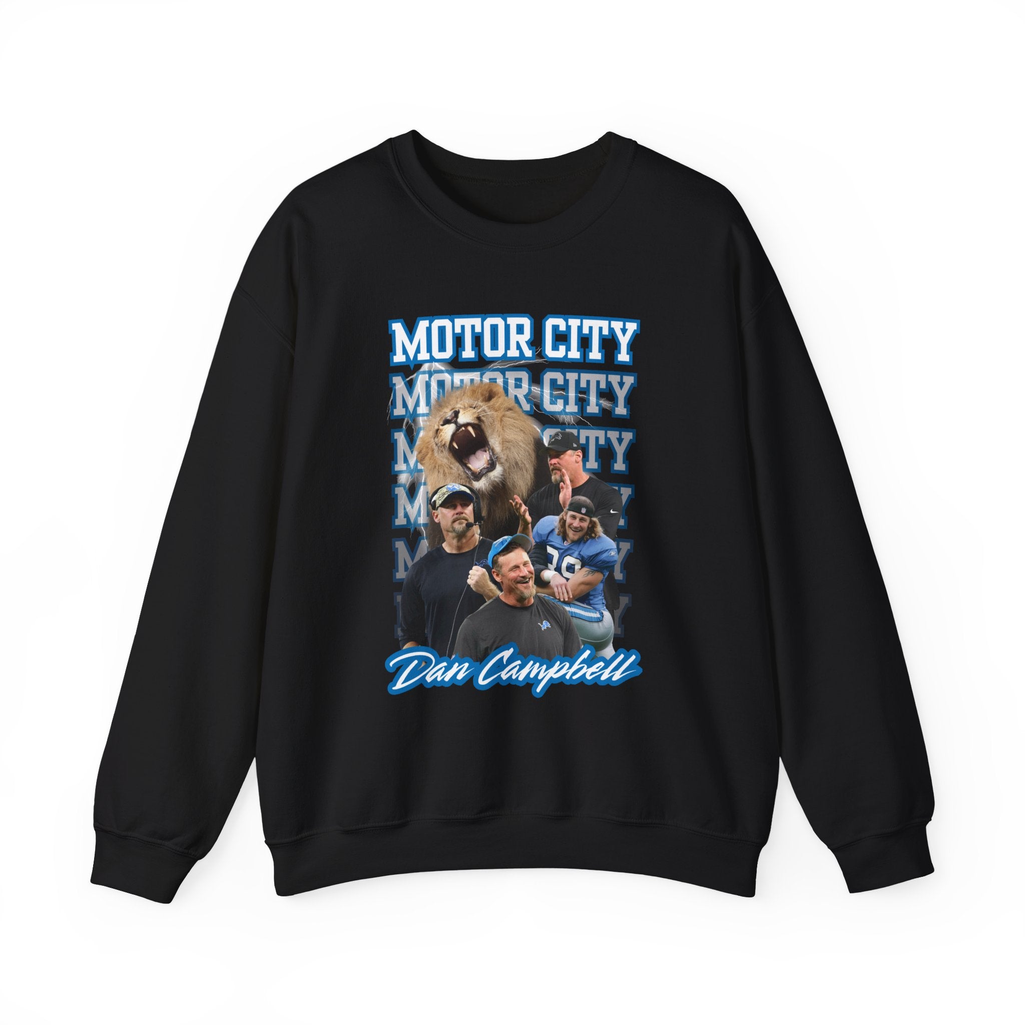 Detroit Football Coach Energy Crewneck Sweatshirt | Motor City Campbell Game Day Crewneck