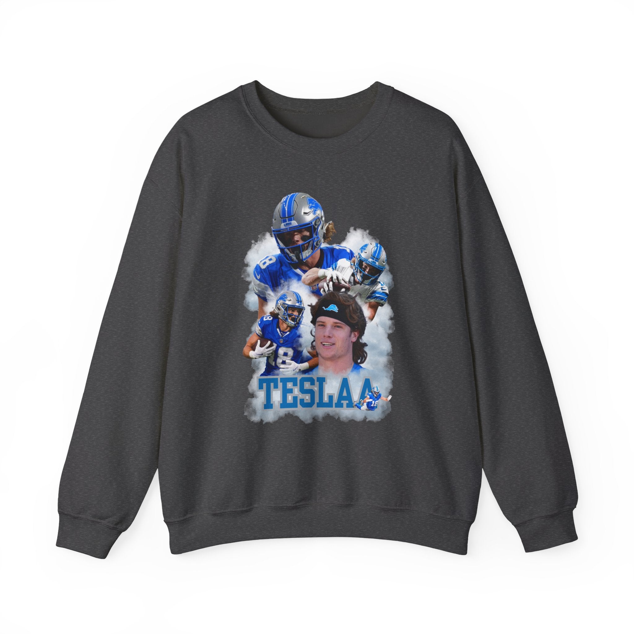 Detroit Football Game Day Receiver Sweatshirt | TeSlaa Crewneck for Fans