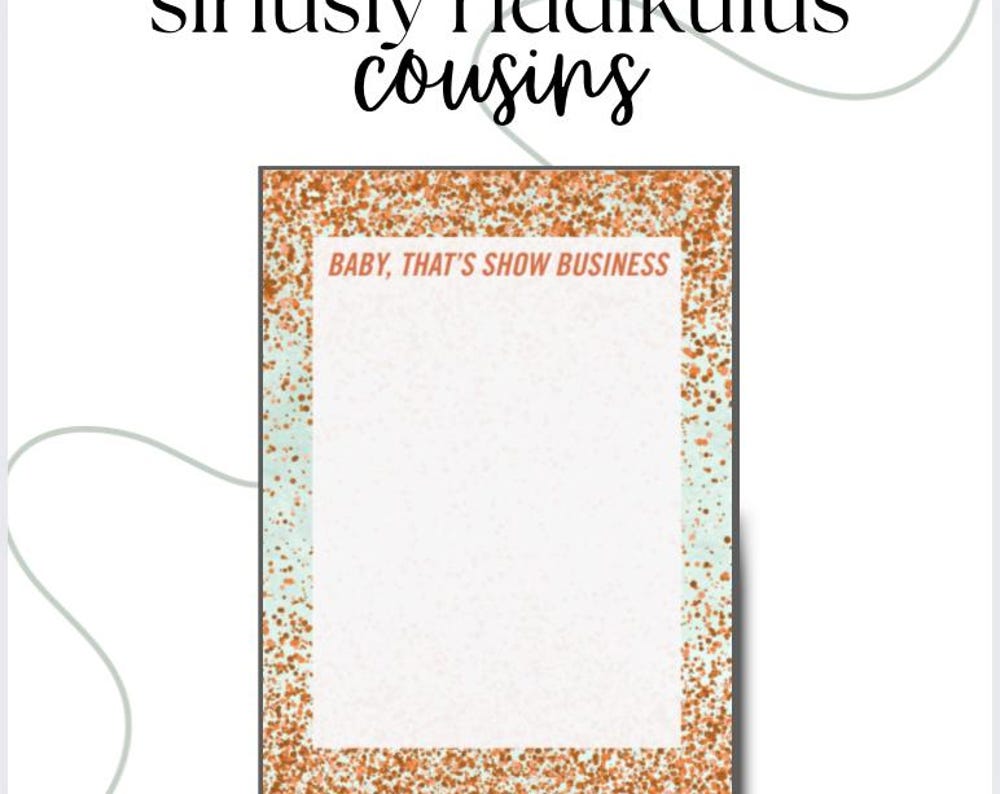 That's Show Business Lyrics Orange Vibes Notepad