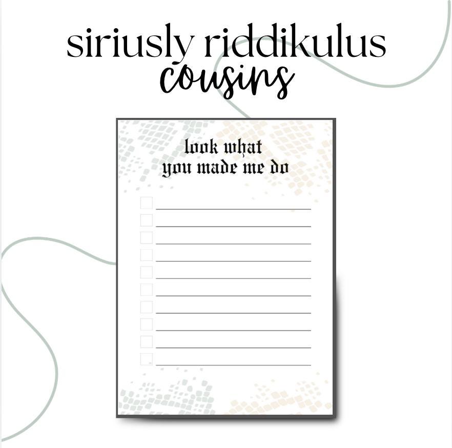 Look What You Made Me Do Notepad | Lyric Inspired To-Do List