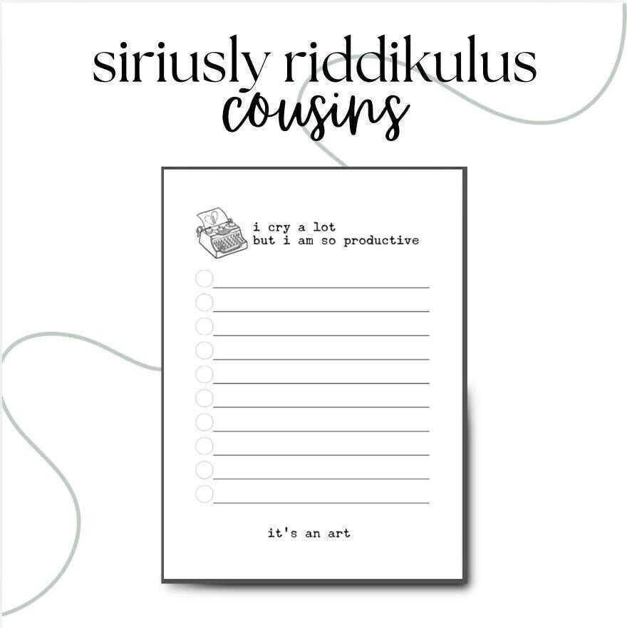 I Cry A Lot Notepad | Lyric Inspired To-Do List