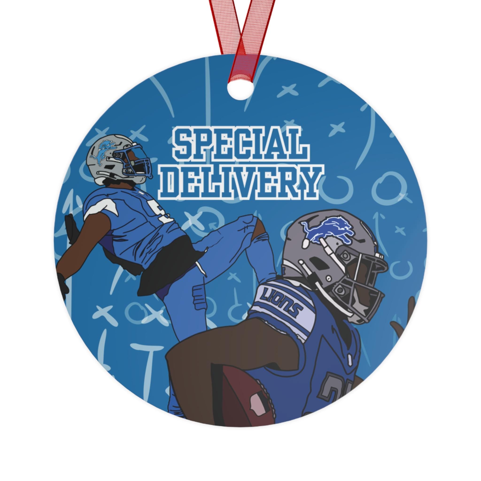 Detroit Football Offense Metal Ornament Sports Fan Gift
