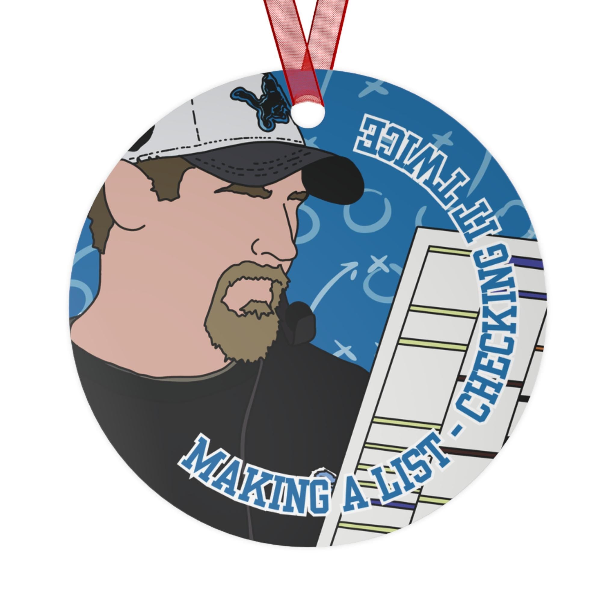 Detroit Football Coach Metal Ornament Sports Fan Gift