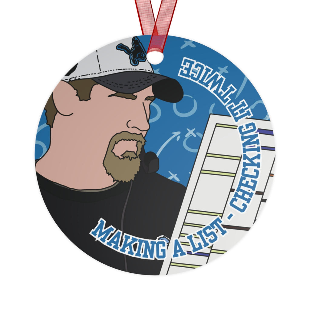 Detroit Football Coach Metal Ornament Sports Fan Gift