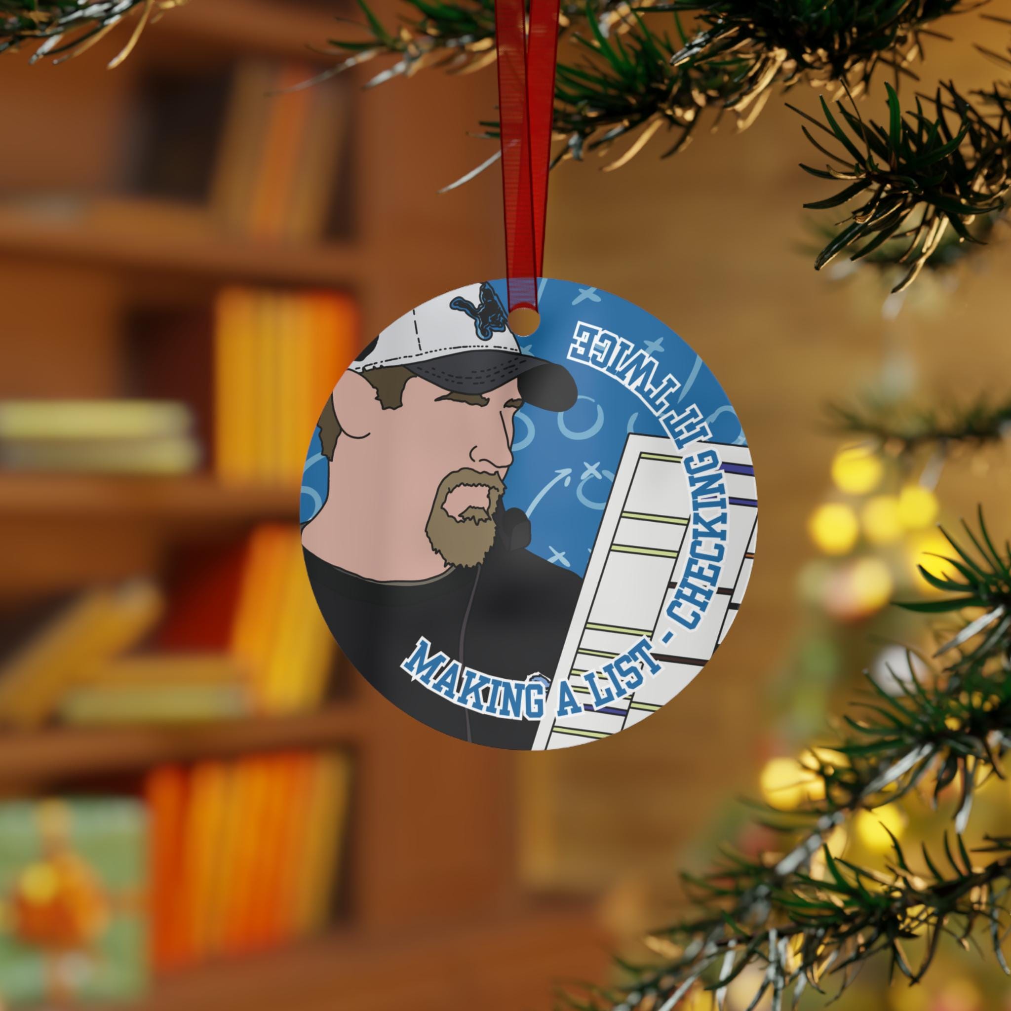 Detroit Football Coach Metal Ornament Sports Fan Gift