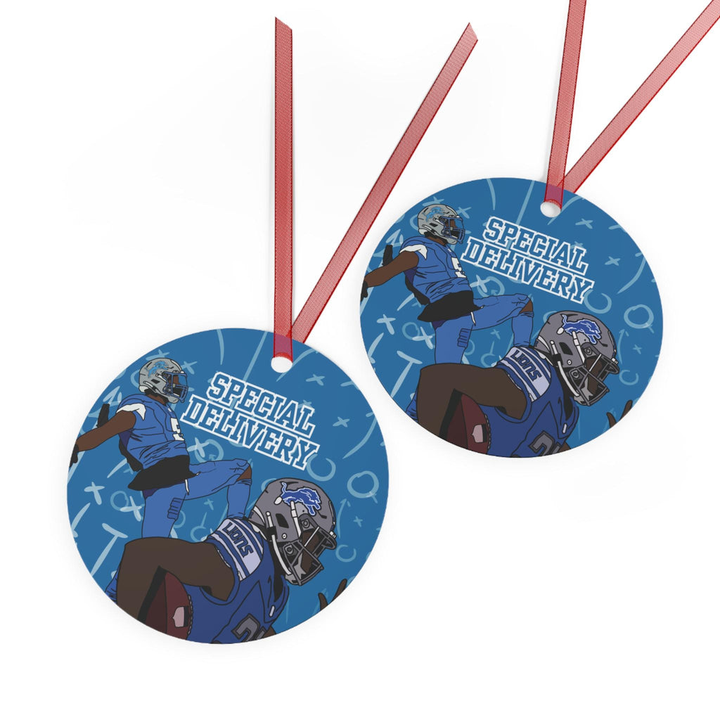 Detroit Football Offense Metal Ornament Sports Fan Gift