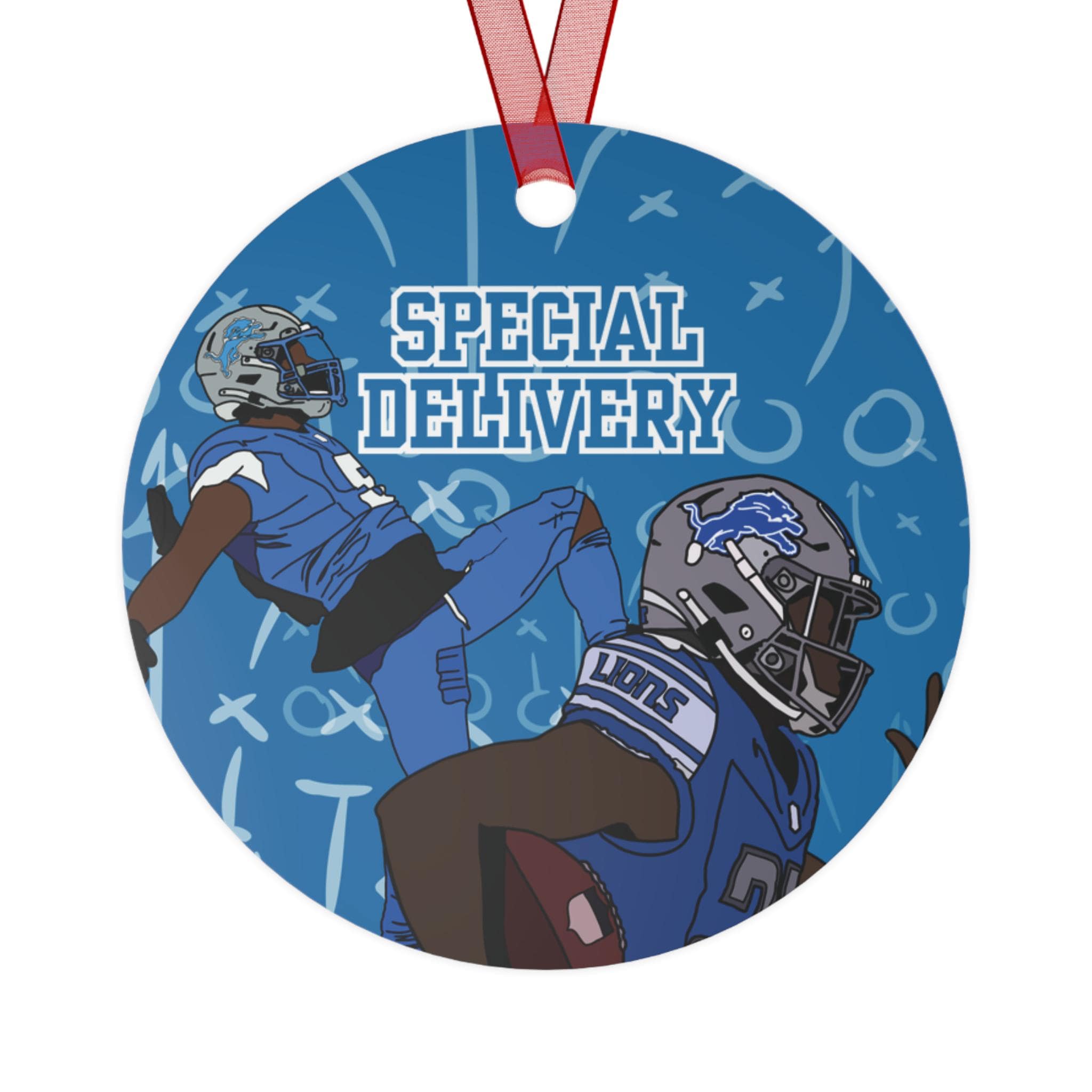 Detroit Football Offense Metal Ornament Sports Fan Gift