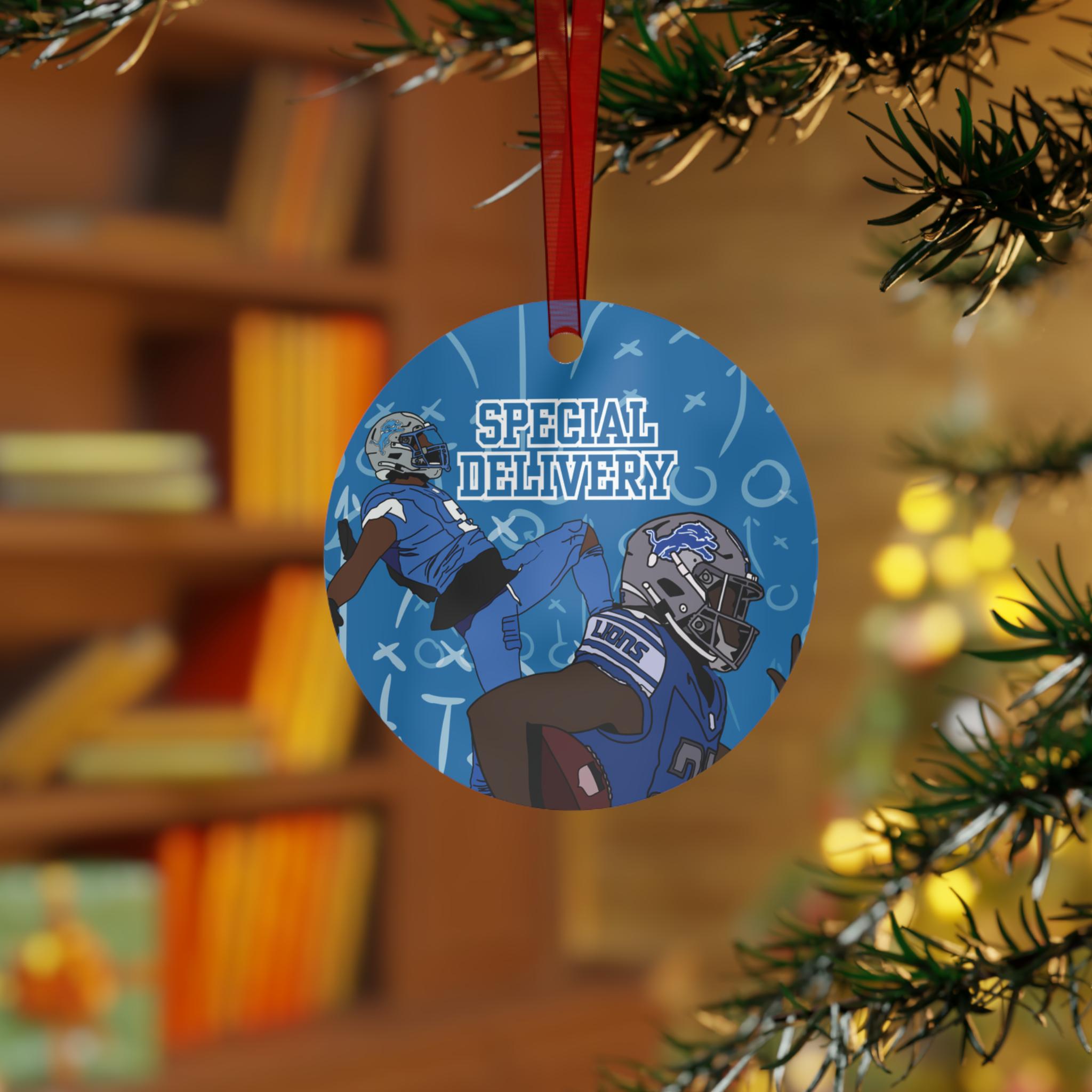 Detroit Football Offense Metal Ornament Sports Fan Gift