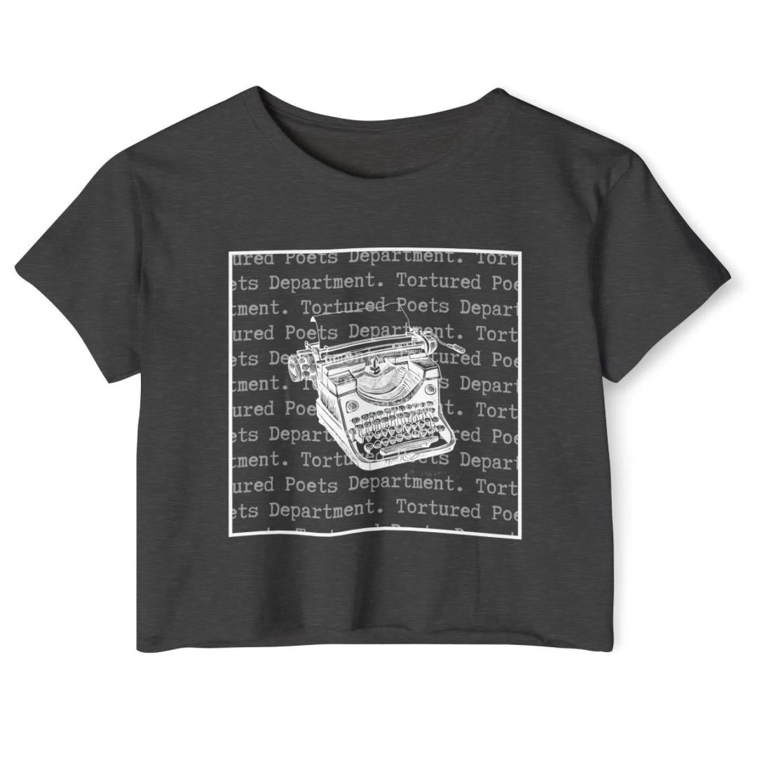 Typewriter Poetry Women's Crop Top | Empowered Feminine Fashion