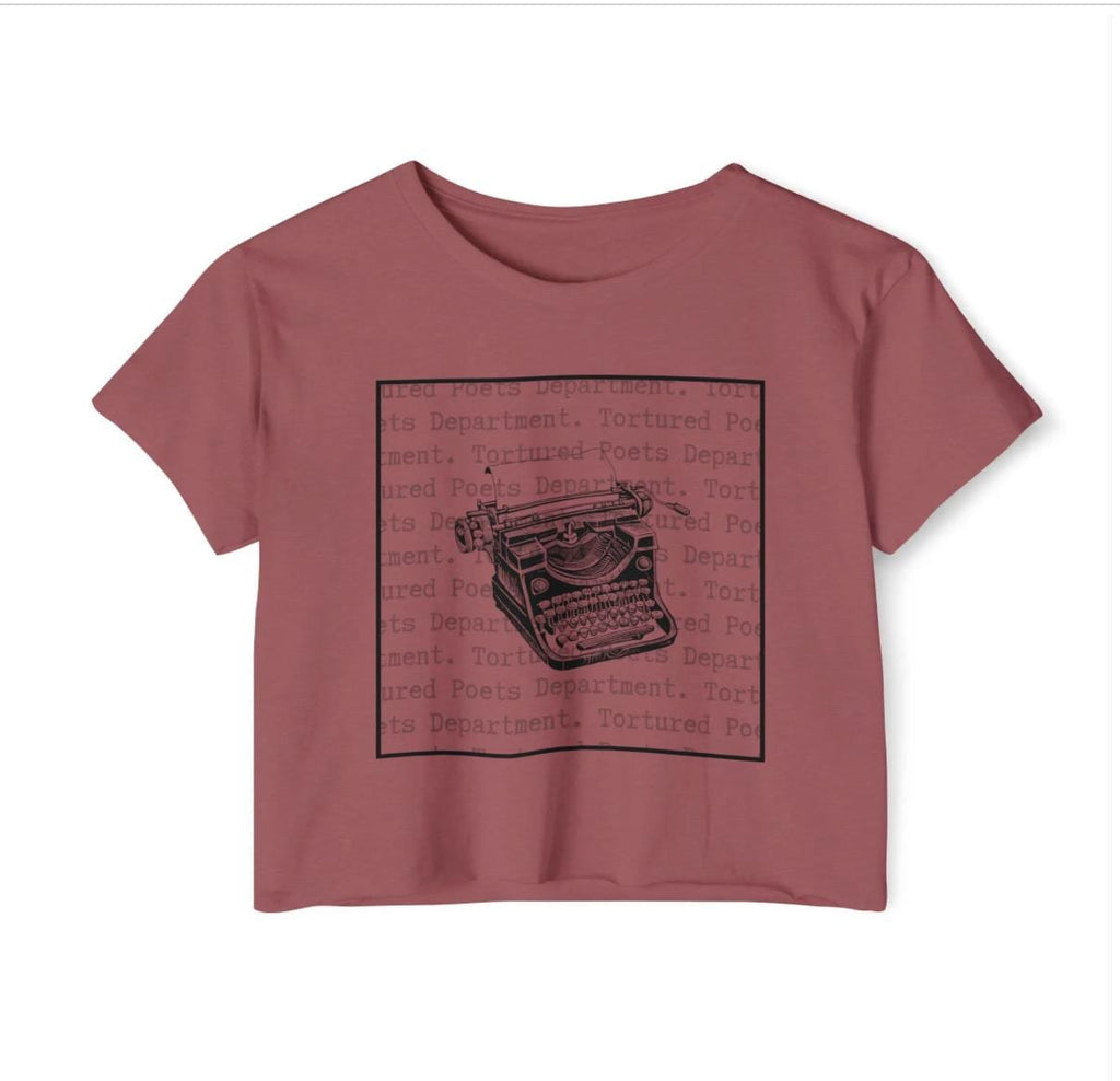 Typewriter Poetry Women's Crop Top | Empowered Feminine Fashion