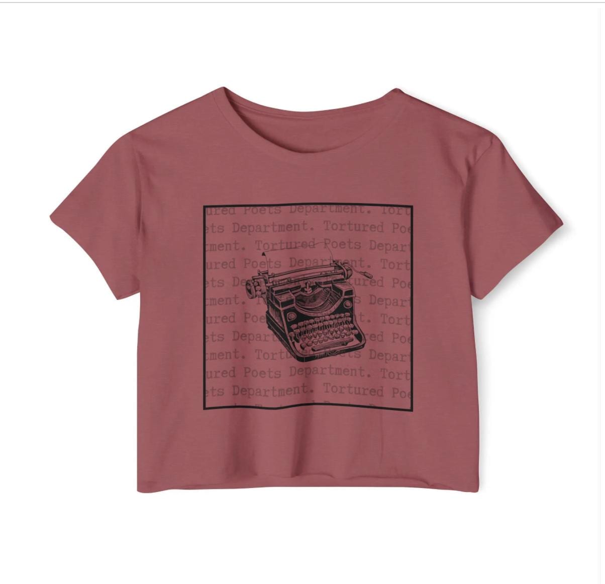 Typewriter Poetry Women's Crop Top | Empowered Feminine Fashion