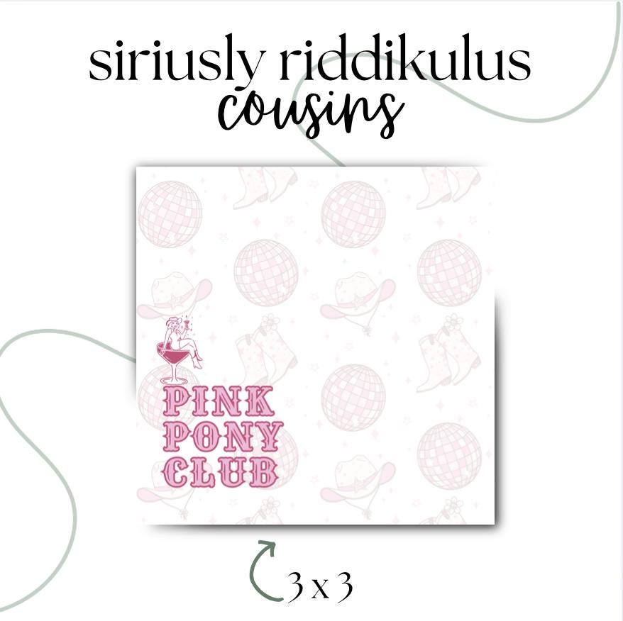 Pink Pony Post-It Notepad | Disco Western Cowgirl