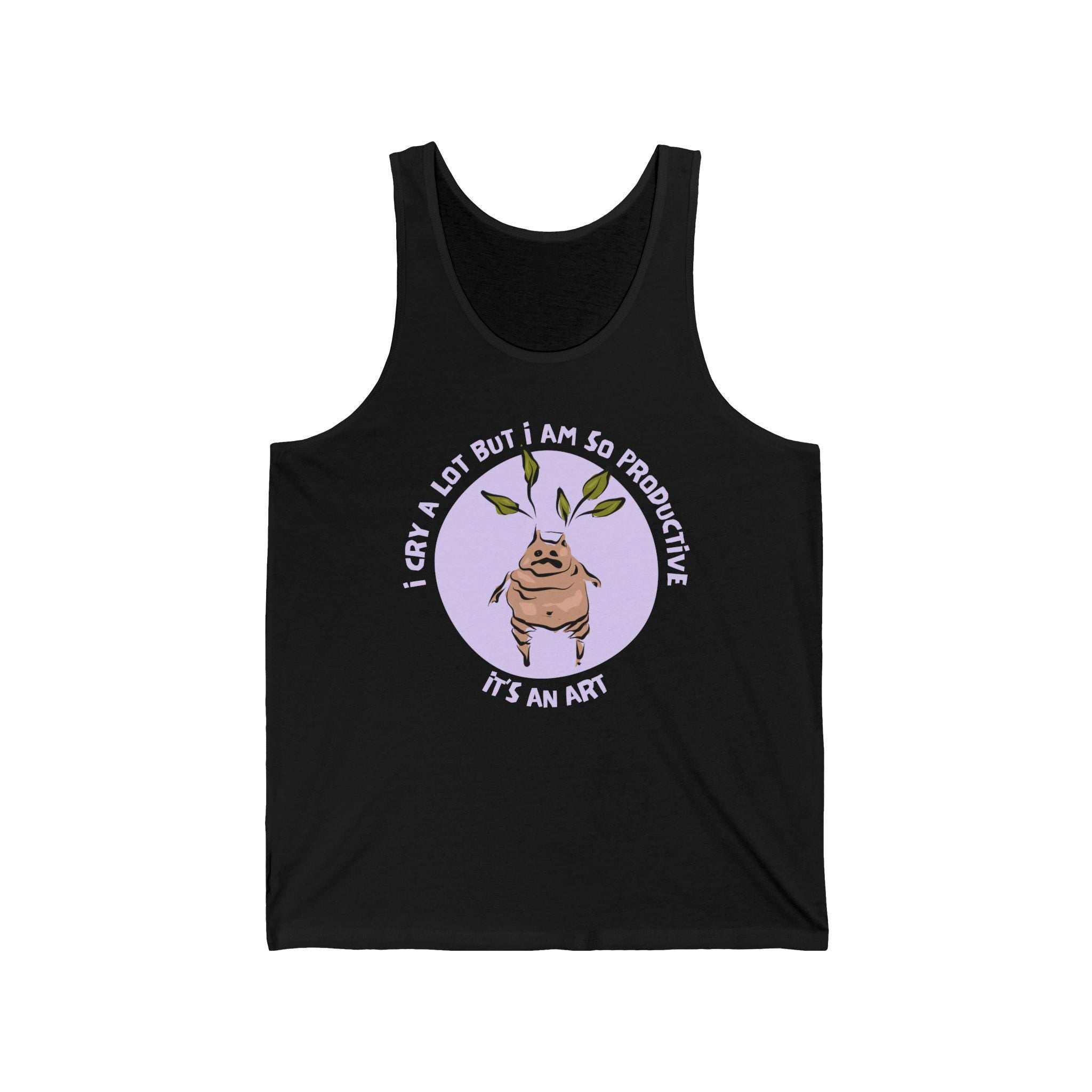I Cry A Lot, But I Am So Productive Unisex Jersey Tank | Wizard-Inspired Apparel | Funny Motivational Shirt | Magical Plant-Themed Top