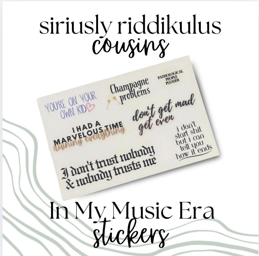 Lyrical Sticker Sheet | Music Inspired Decals for Laptop or Water Bottle