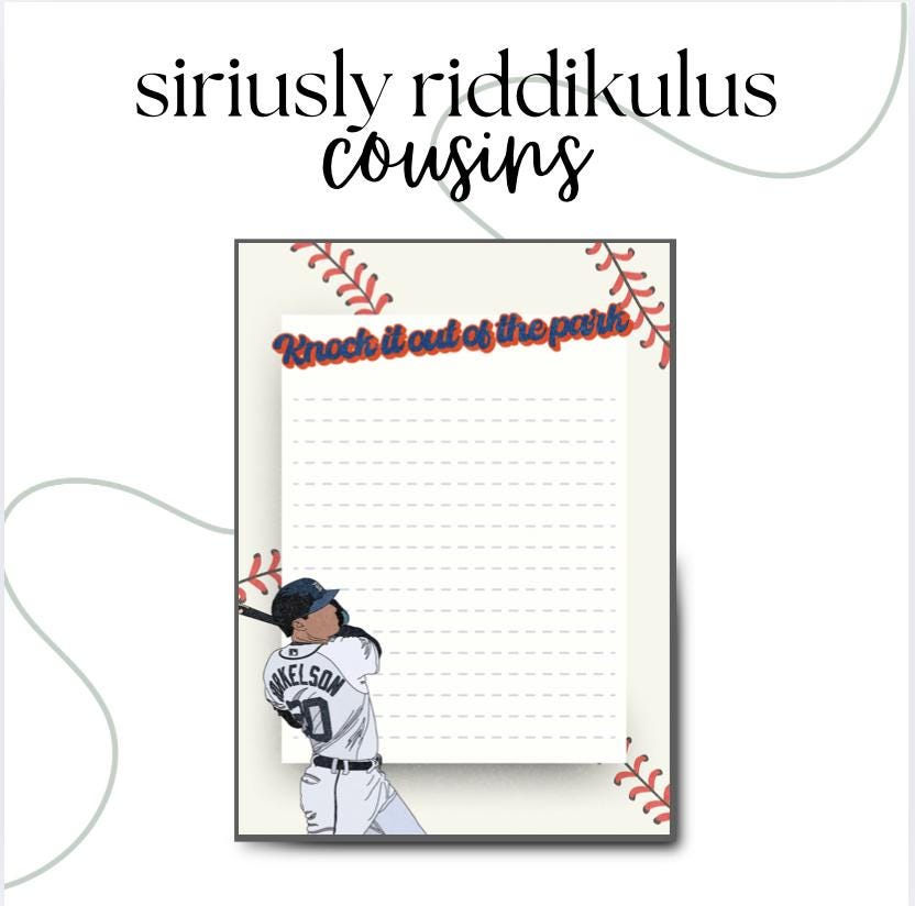 Detroit Baseball Home Run Ball Notepad | Sports Fan Gift