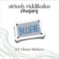 Detroit Football Believe Sticker: Honolulu Blue & Silver Decal