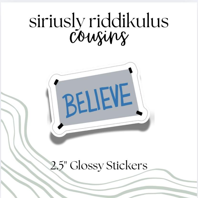 Detroit Football Believe Sticker: Honolulu Blue & Silver Decal