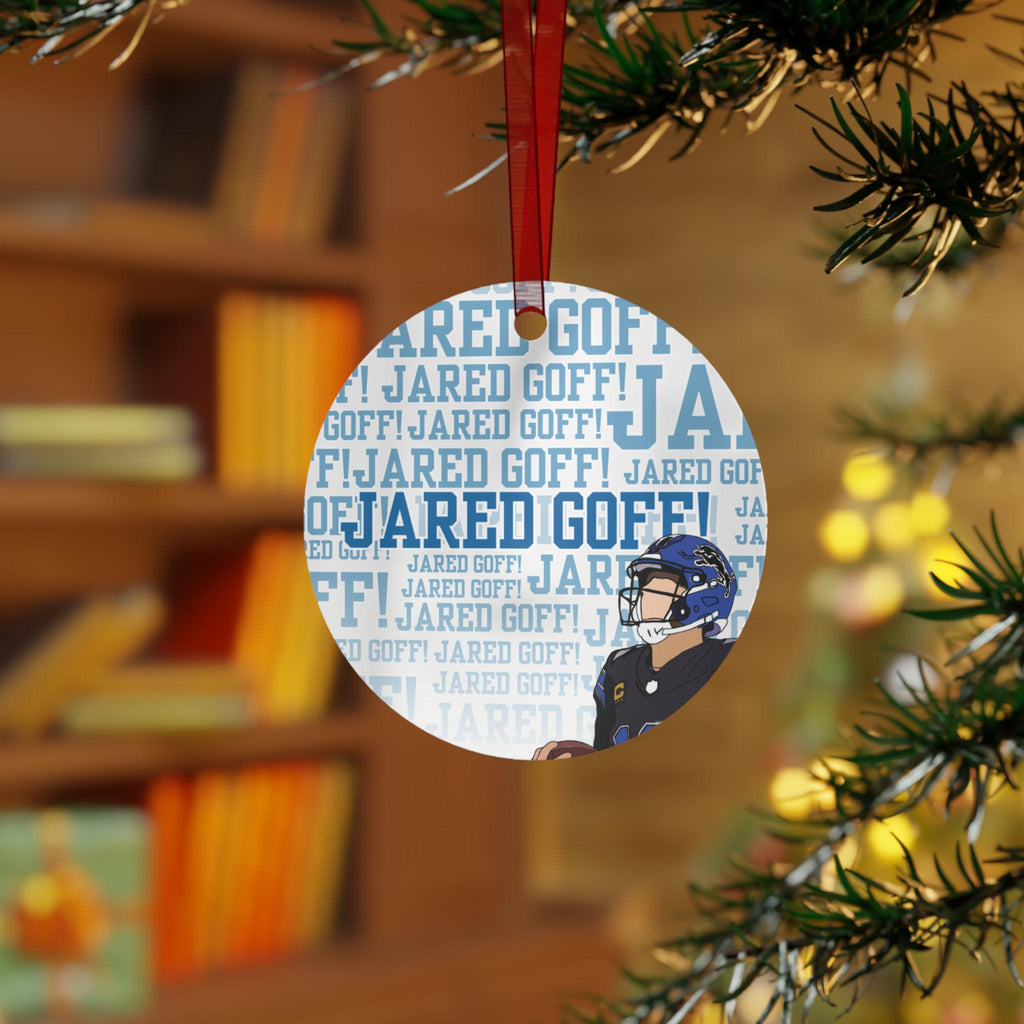 Detroit Football Quarterback Chant Metal Ornament Sports Fan Gift