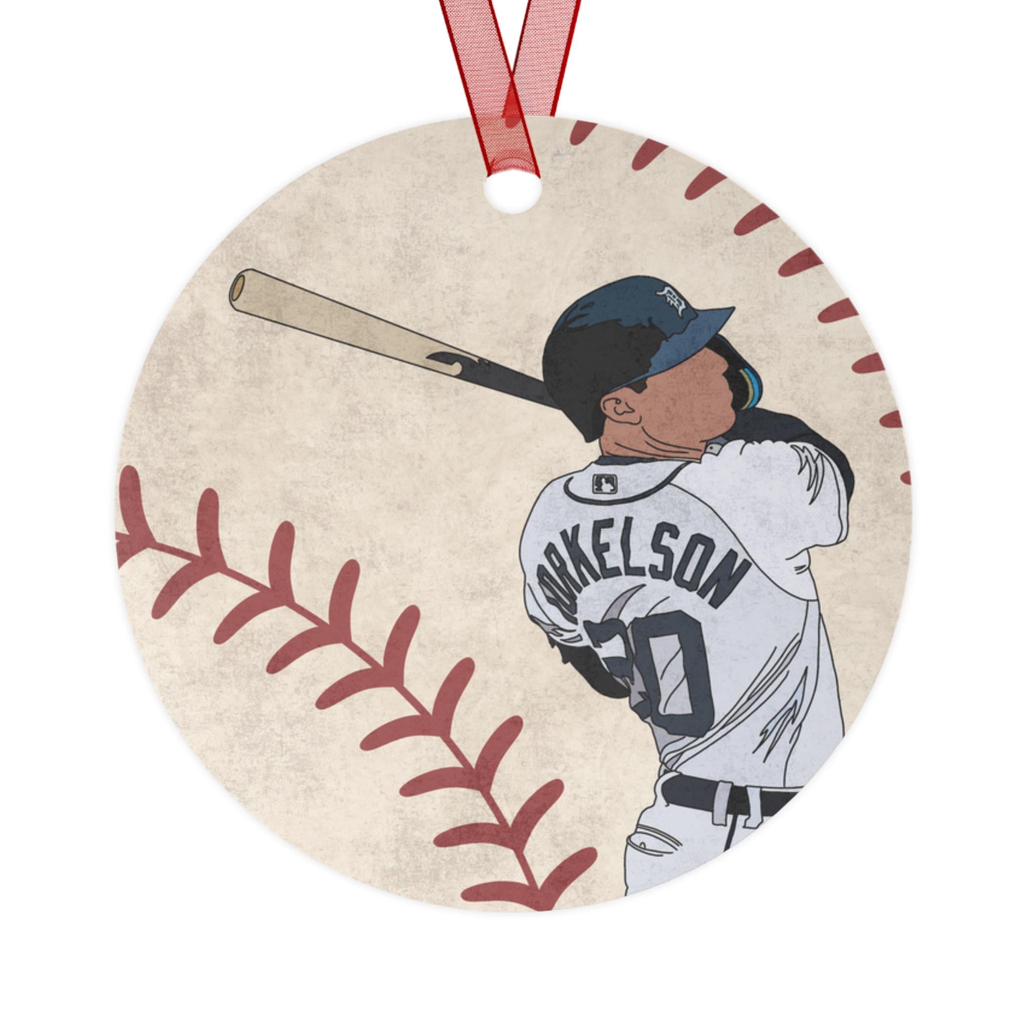 Detroit Baseball Home Run Ball Metal Ornament Sports Fan Gift