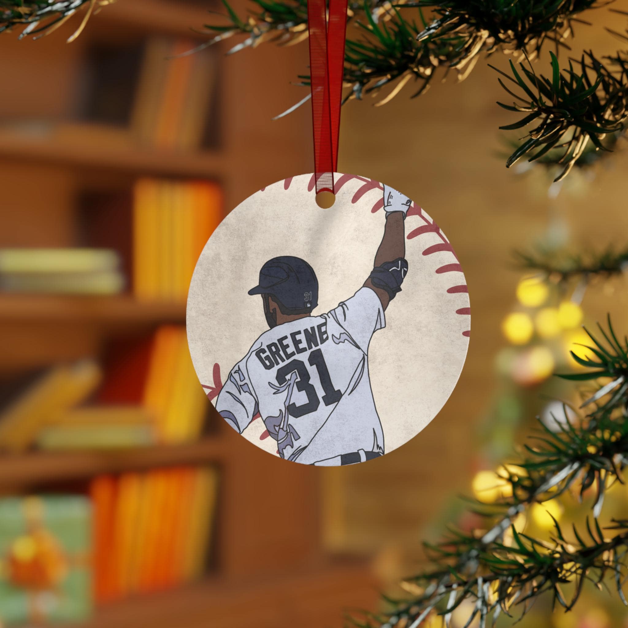 Detroit Baseball Home Run Metal Ornament Sports Fan Gift