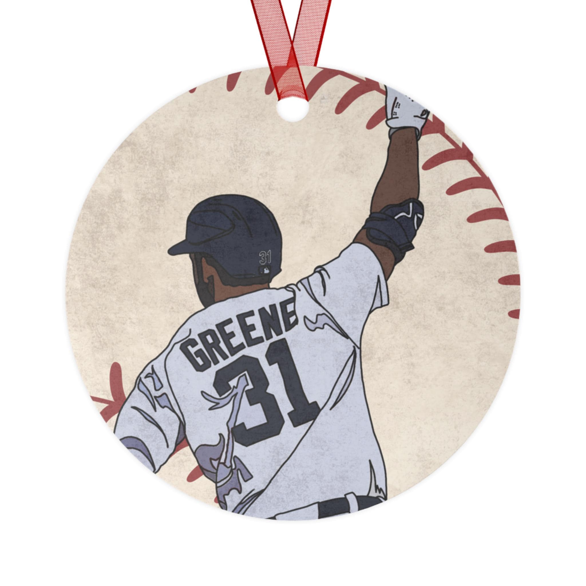 Detroit Baseball Home Run Metal Ornament Sports Fan Gift