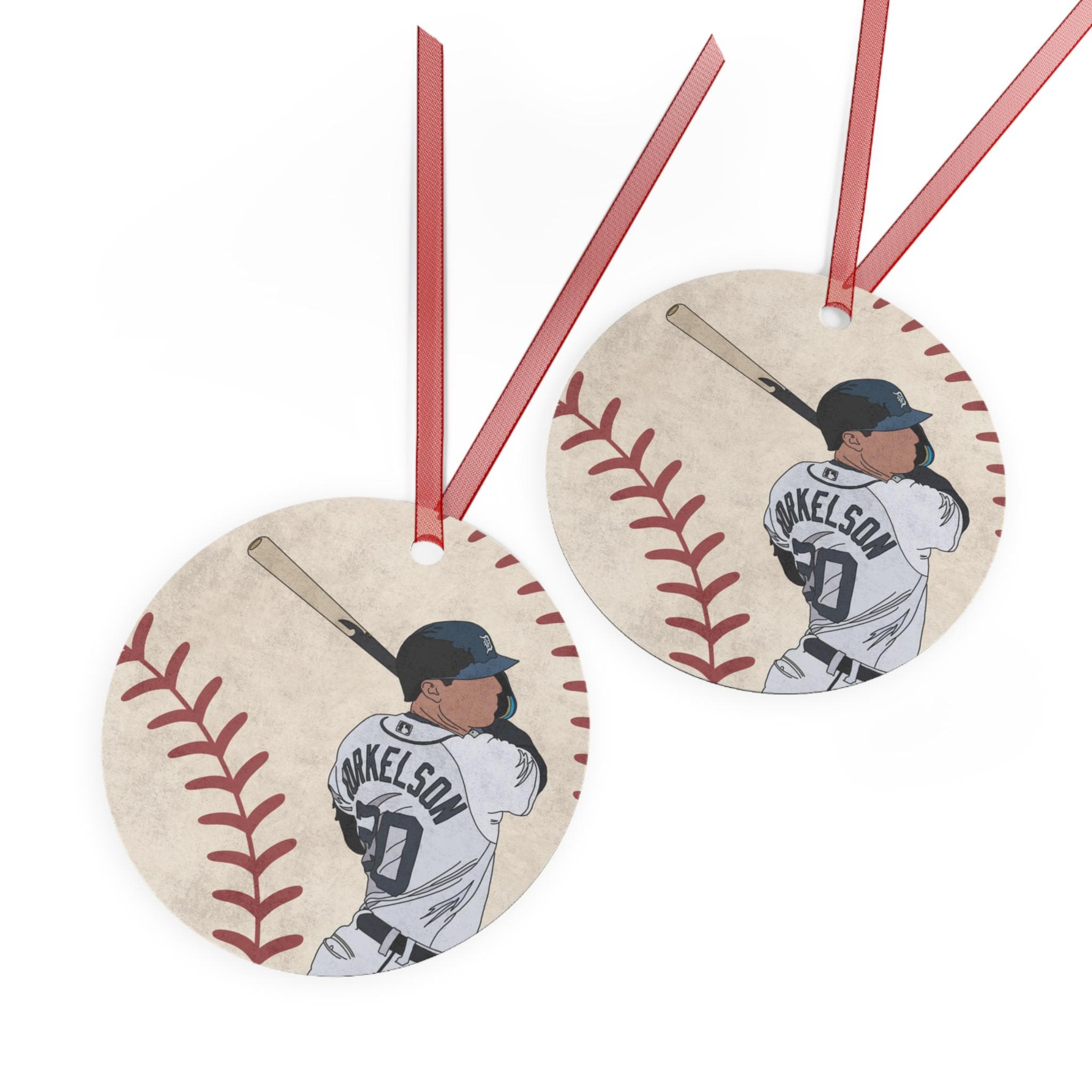 Detroit Baseball Home Run Ball Metal Ornament Sports Fan Gift