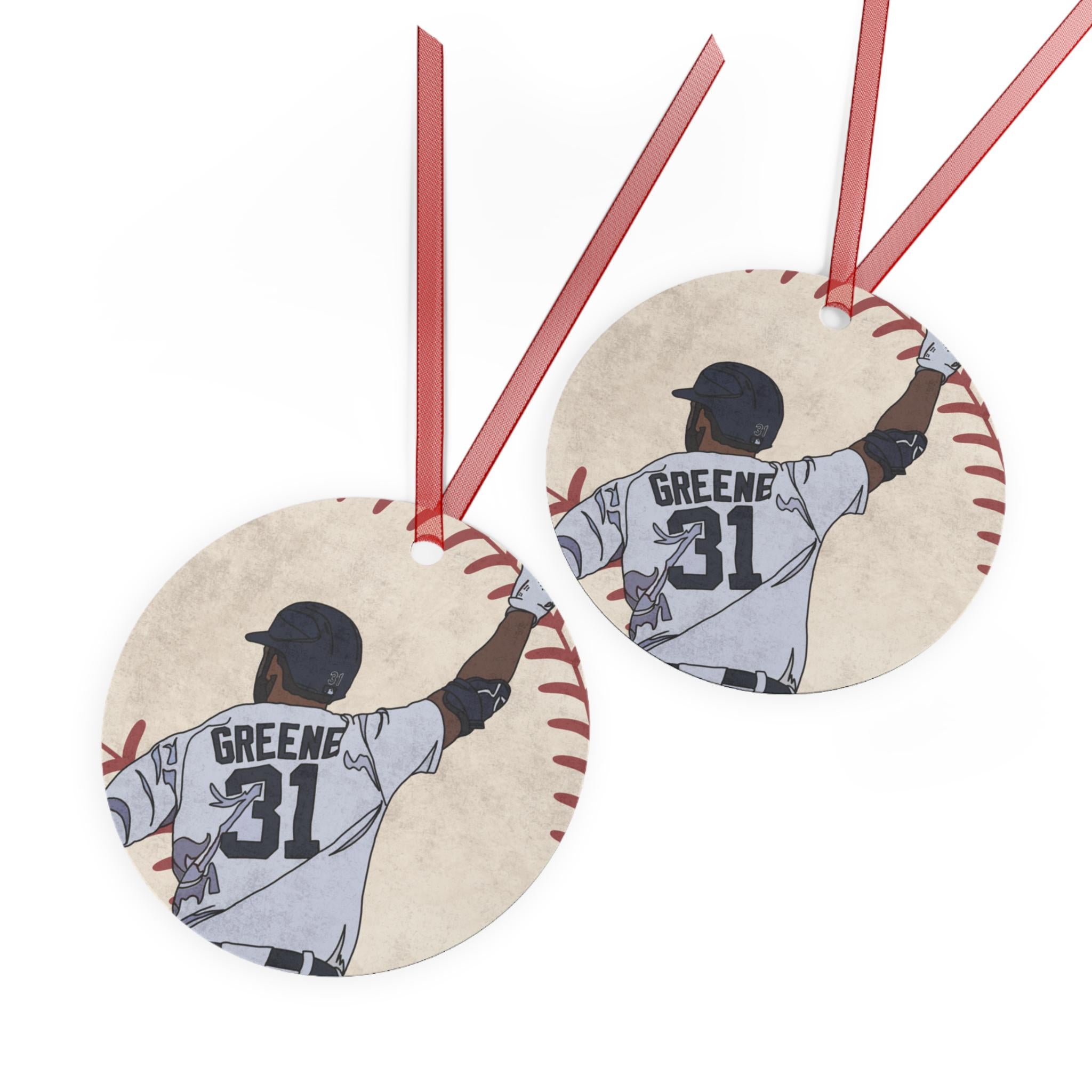Detroit Baseball Home Run Metal Ornament Sports Fan Gift