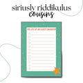 The Life of an Eldest Daughter Notepad | Lyric Inspired To-Do List