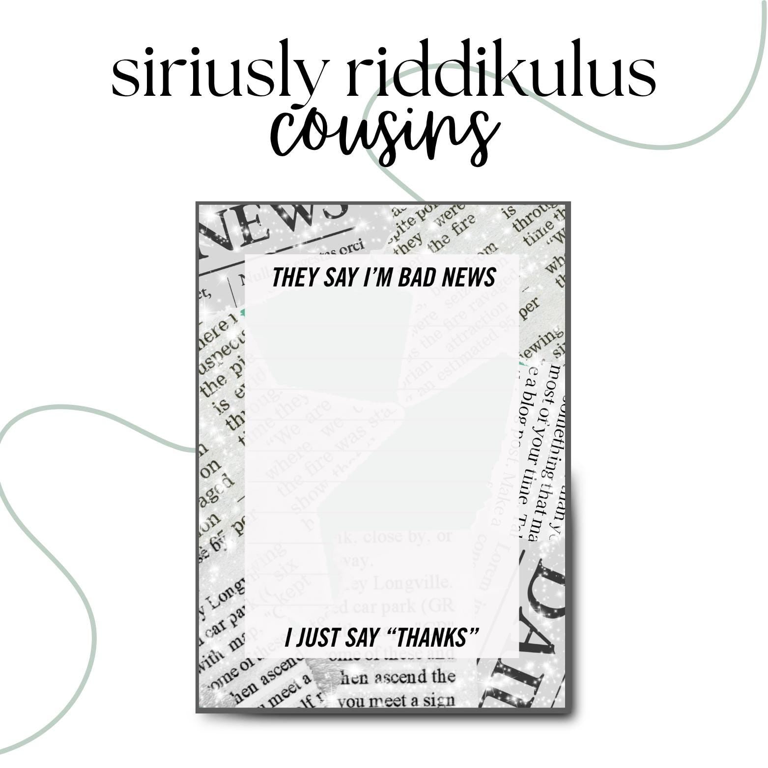 Bad News, Thanks Notepad | Lyric Inspired To-Do List